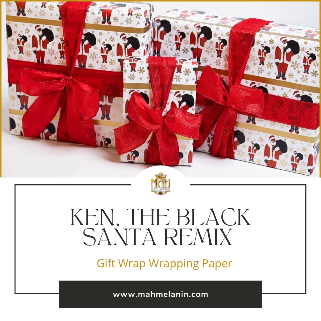 Black Santa Wrapping Paper