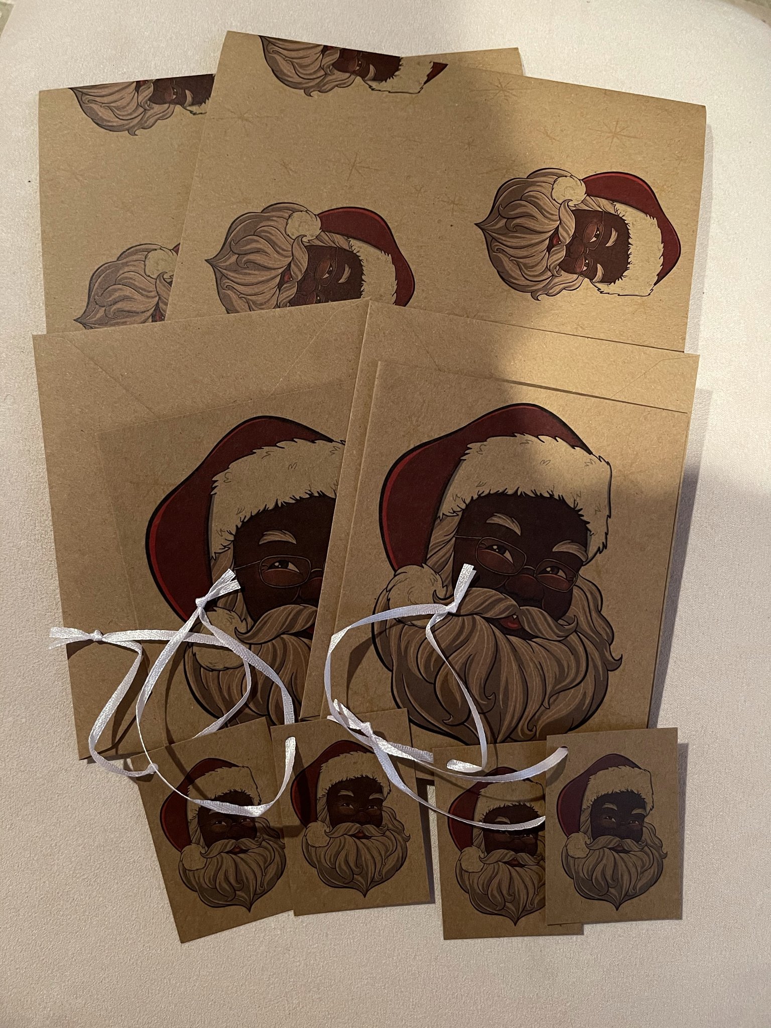 Black Santa Claus Wrapping Paper Eco Friendly
