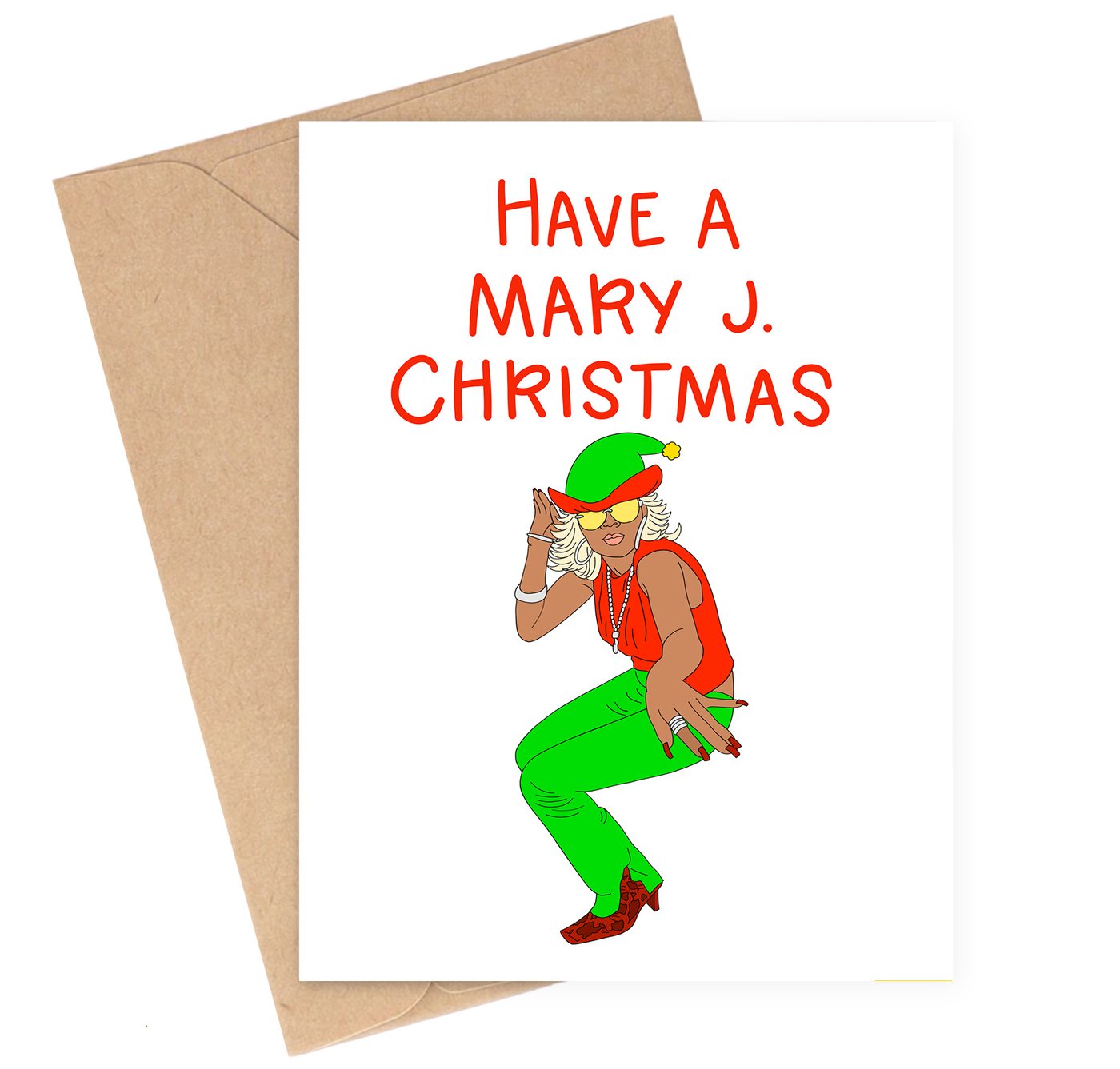 Have A Mary J Christmas Greeting Card by Siyo Boutique